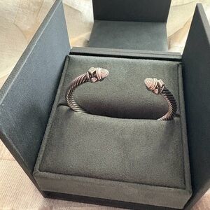 David Yurman Silver and Black Cable Bracelet